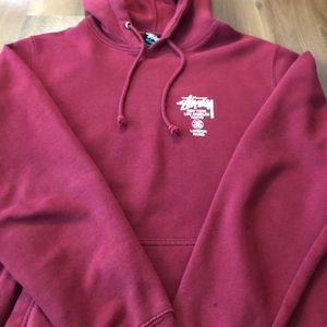 Dark Red Stussy Hoodie size M